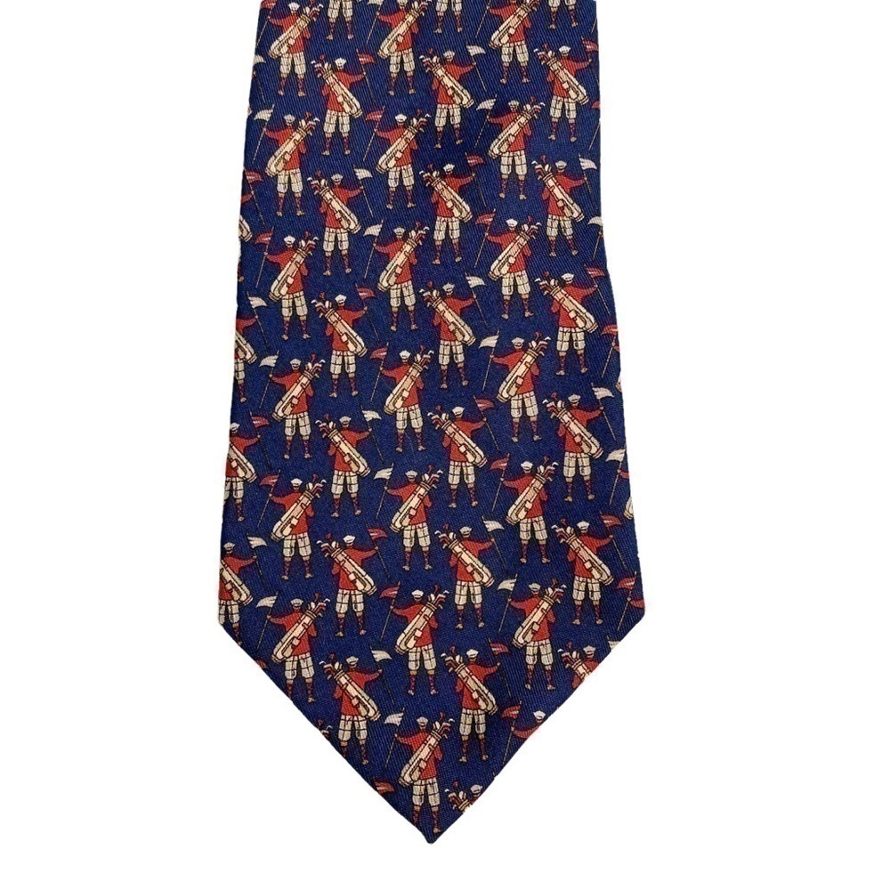SALVATORE Ferragamo Silk Golf Tie - Picture 10 of 11